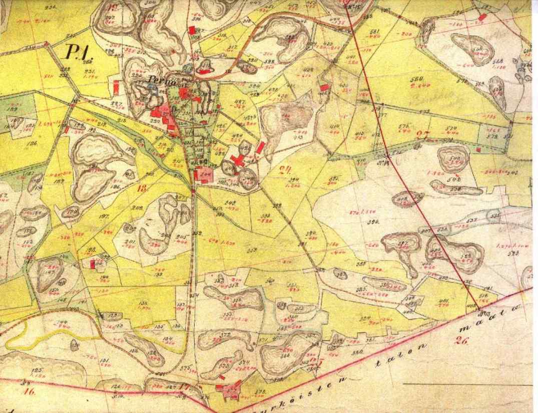 Pernon kartanon kartta 1910